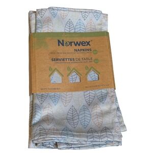 Norwex Napkins Set of 4 Leaf Recycled‎ BacLock Eco-Friendly Housewarming Gift